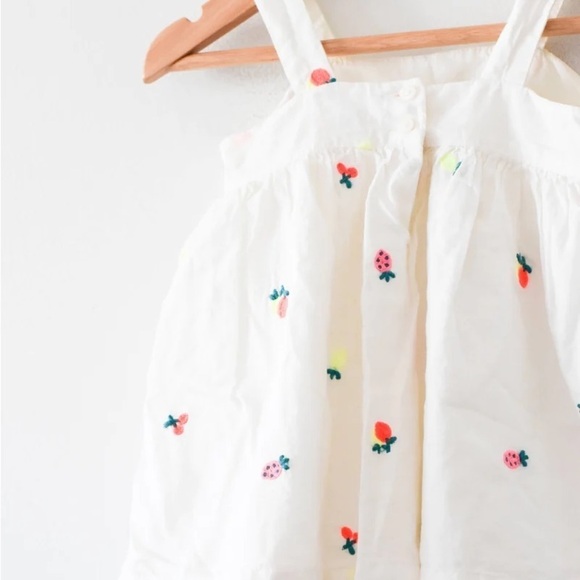 Baby Gap fruit dress White and Neon Embroidered sundress 18/24m - Picture 1 of 5